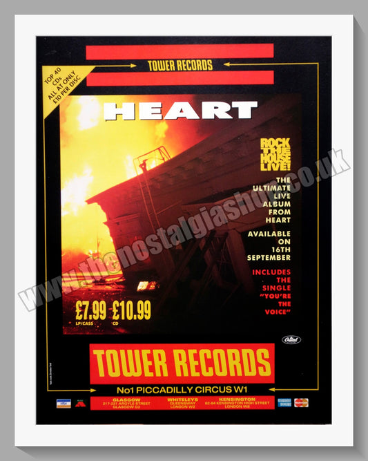 Heart. Rock The House, Live. Original Vintage Advert 1991 (ref AD60306)