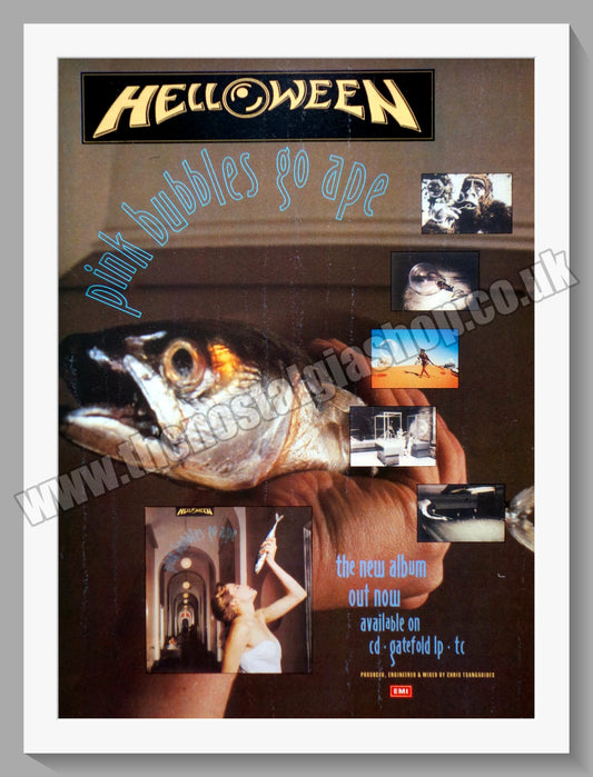 Helloween. Pink Bubbles Go Ape. Original Vintage Advert 1991 (ref AD60307)