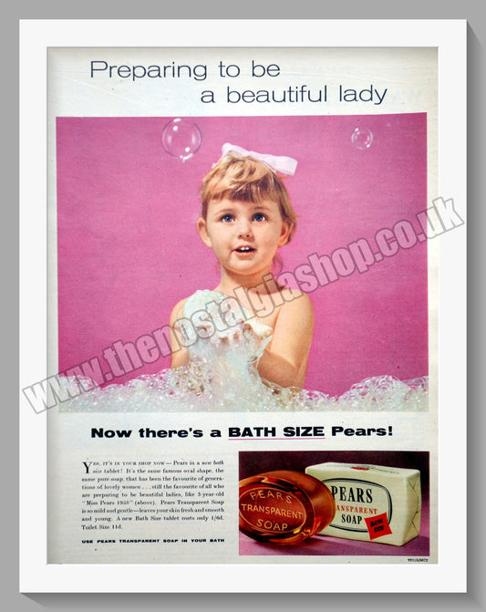 Pears Soap. Original Advert 1958 (ref AD300705)