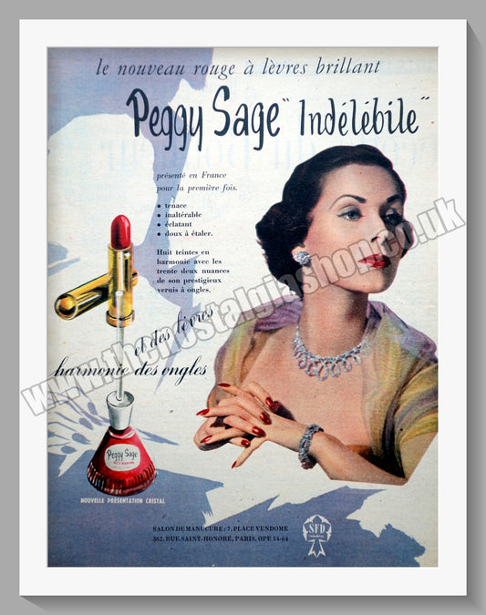 Peggy Sage Make up. Original French Advert 1952 (ref AD300709)