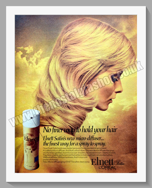 Elnett Hairspray from L'Oreal. Original Advert 1971 (ref AD300715)