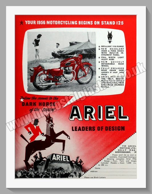 Ariel Motorcycles at The Show, Earls Court. Original Advert 1955 (ref AD60532)