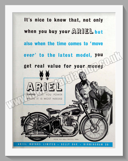 Ariel Motorcycles. Original Advert 1950 (ref AD60534)