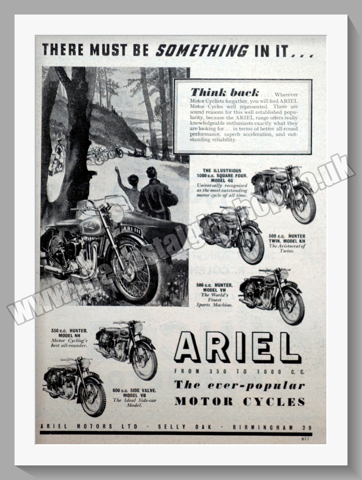 Ariel Motorcycles. Original Advert 1952 (ref AD60561)