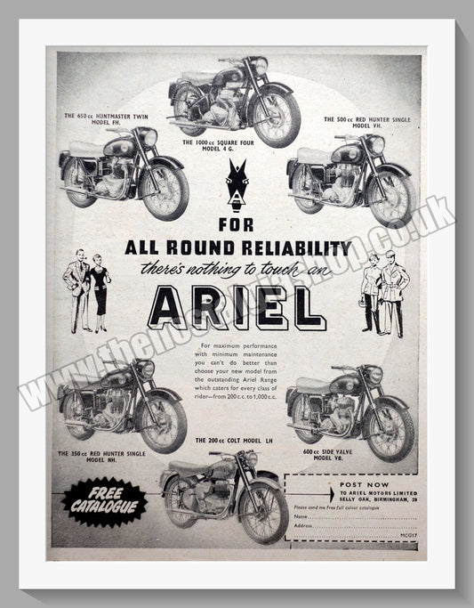 Ariel Motorcycles. Original Advert 1958 (ref AD60562)