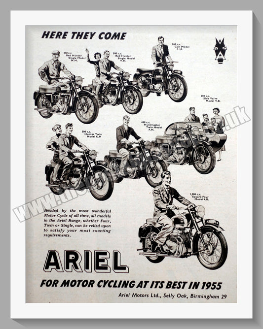 Ariel Motorcycles. Original Advert 1955 (ref AD60571)