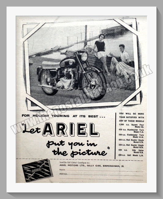 Ariel Motorcycles. Original Advert 1957 (ref AD60572)