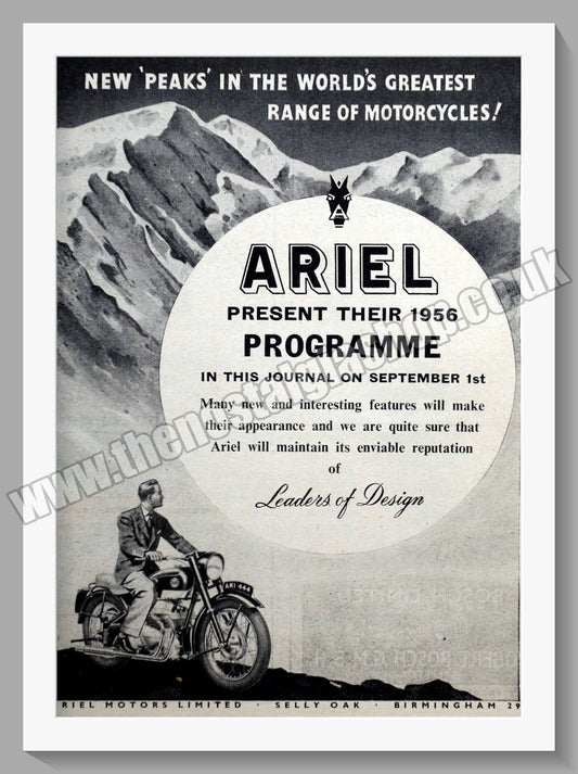 Ariel Motorcycles '56 Programme. Original Advert 1955 (ref AD60575)