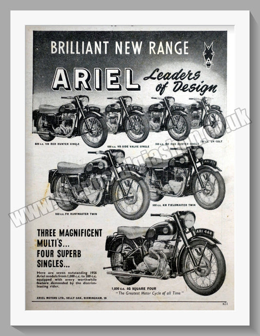 Ariel Motorcycles. Original Advert 1955 (ref AD60591)