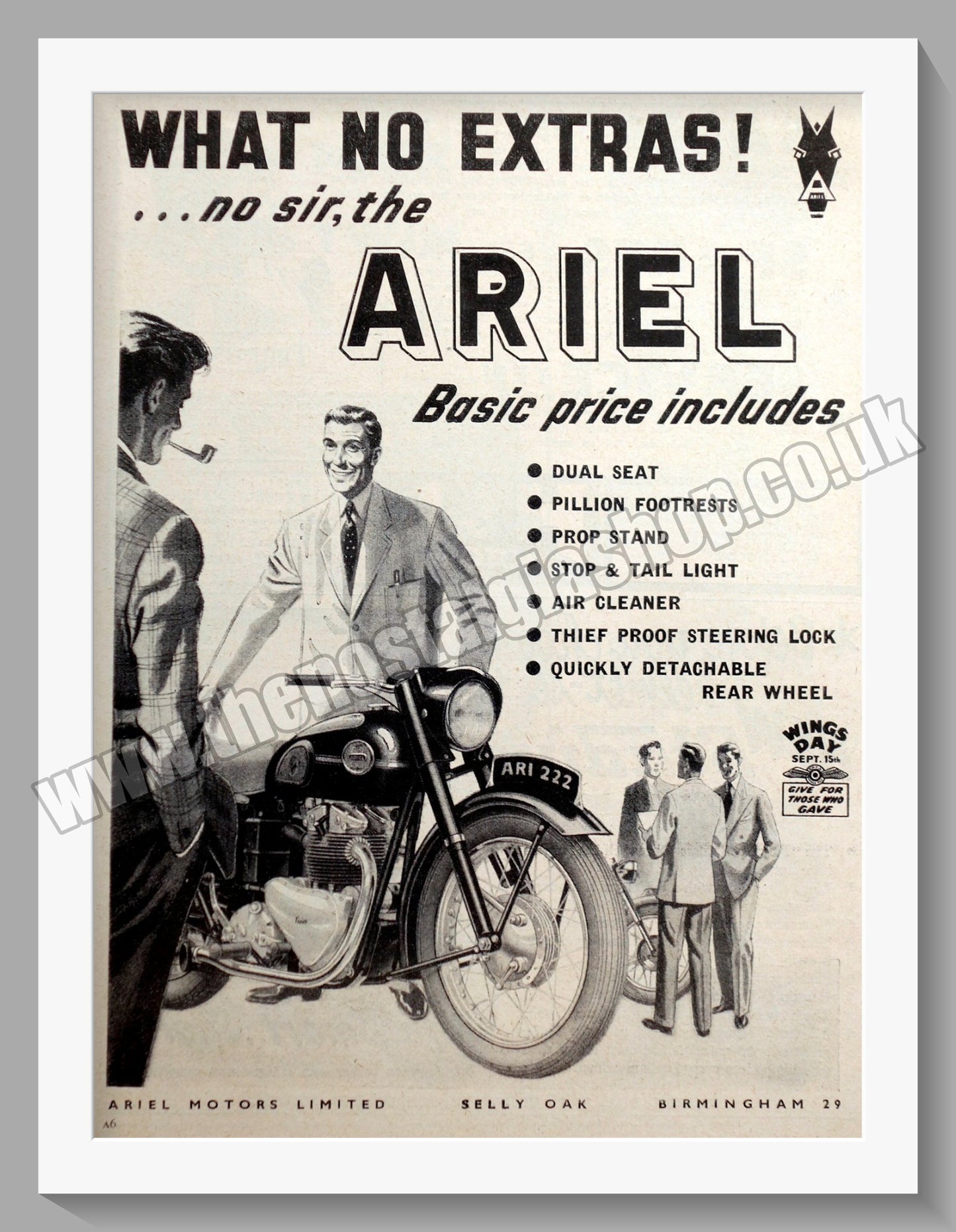 Ariel Motorcycles. Original Advert 1956 (ref AD60609)