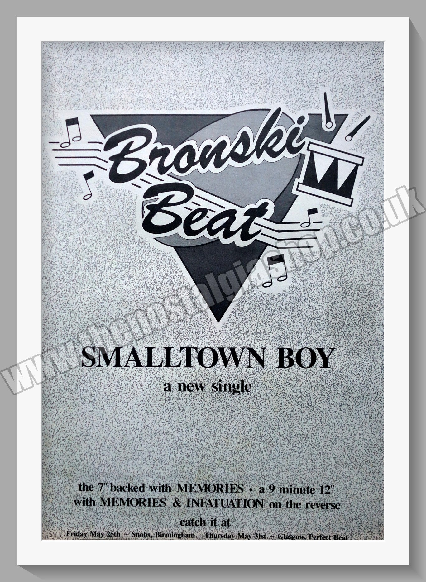 Bronski Beat Small Town Boy.1984 Large Original Advert (ref AD15131)