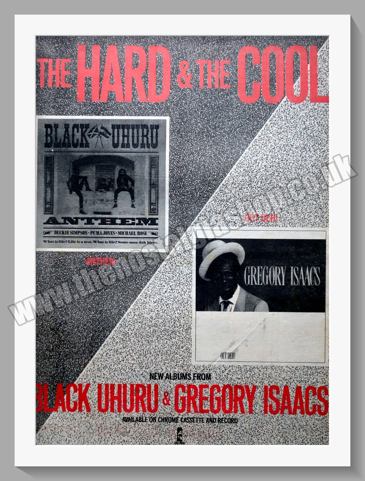 Black Uhuru & Gregory Isaacs.1984 Large Original Advert (ref AD15134)