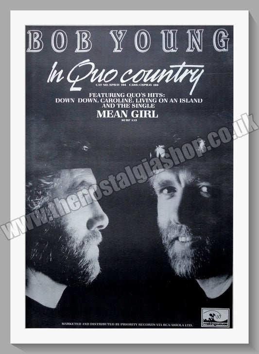 Bob Young In Quo Country.1986 Large Original Advert (ref AD15141)