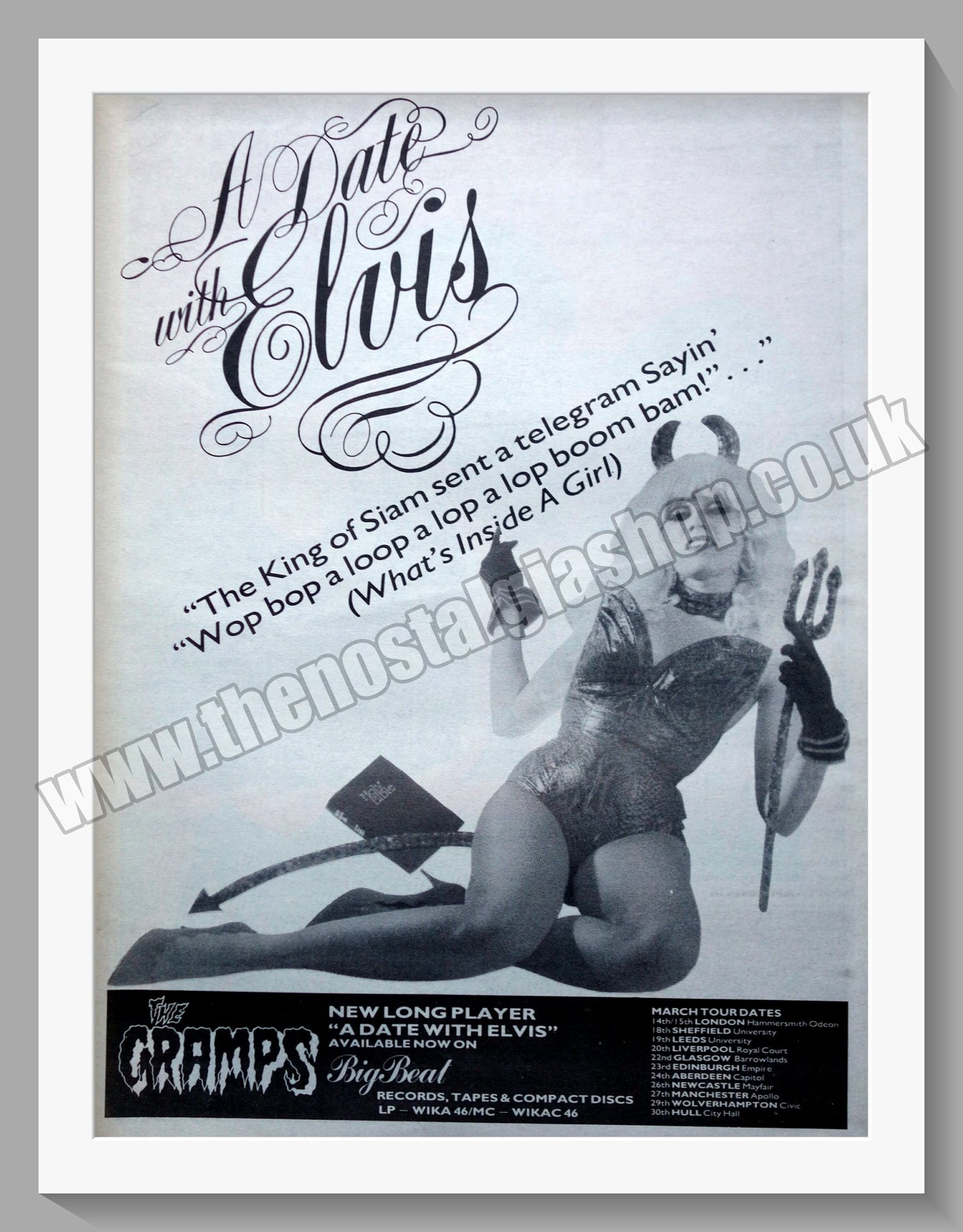 Cramps (The) A Date With Elvis.1986 Large Original Advert (ref AD15144)