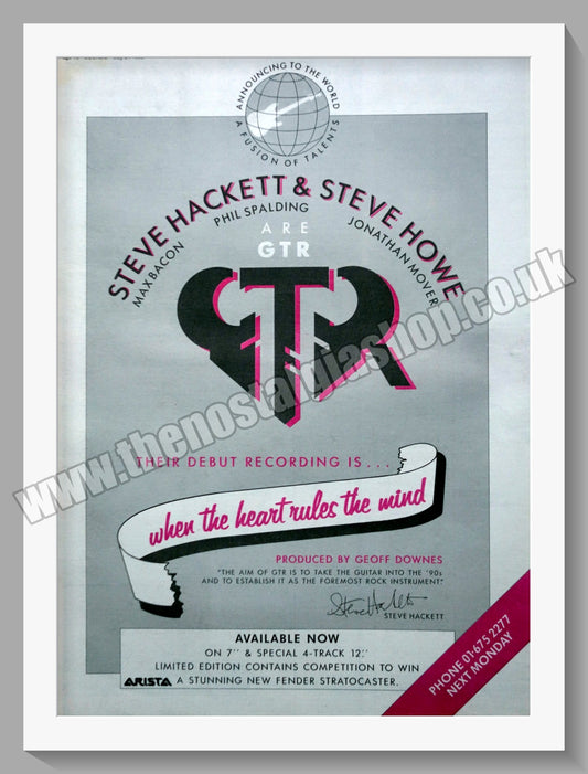 GTR When The Heart Rules The Mind.1986 Large Original Advert (ref AD15179)