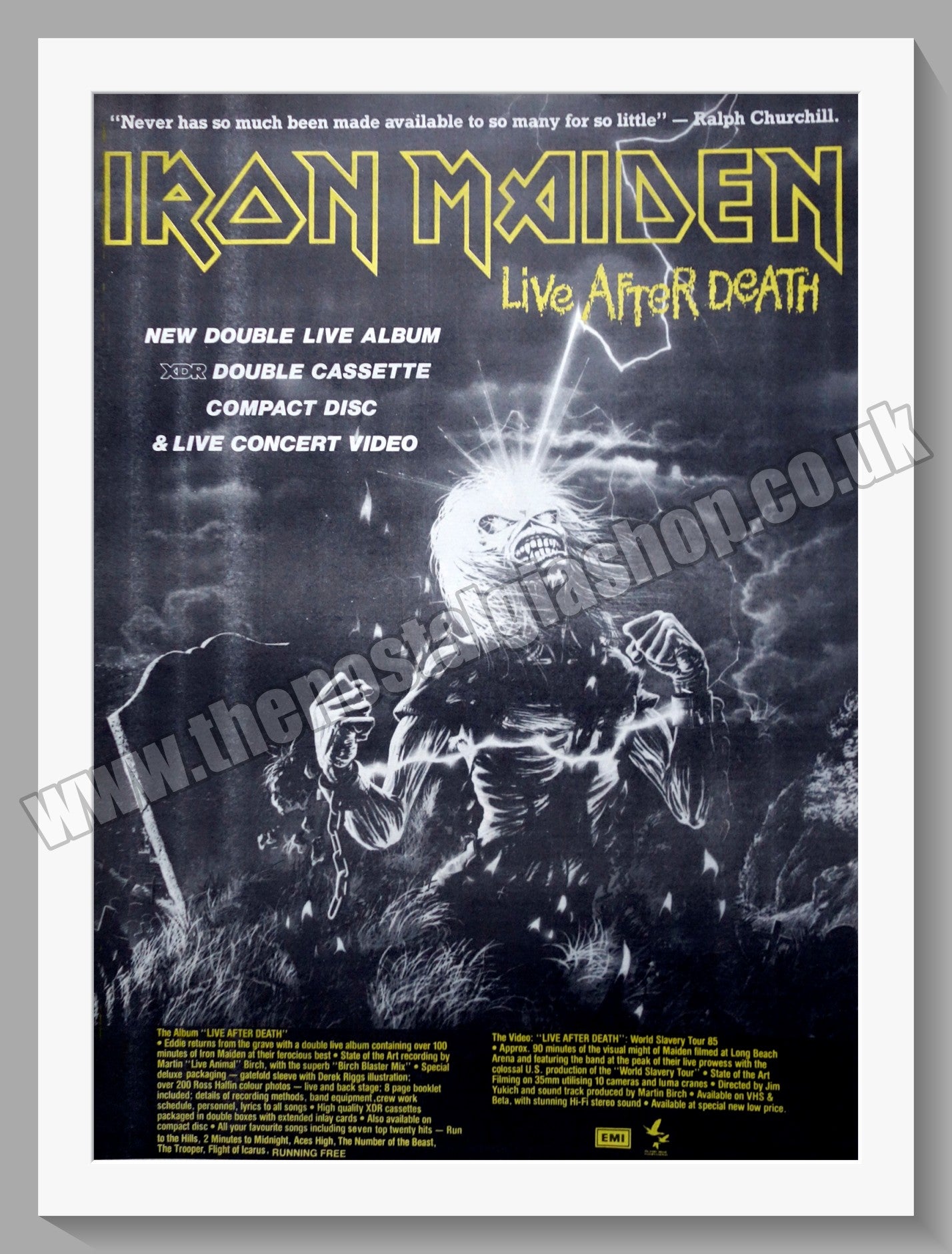 Iron Maiden Live After Death.1985 Large Original Advert (ref AD15183)