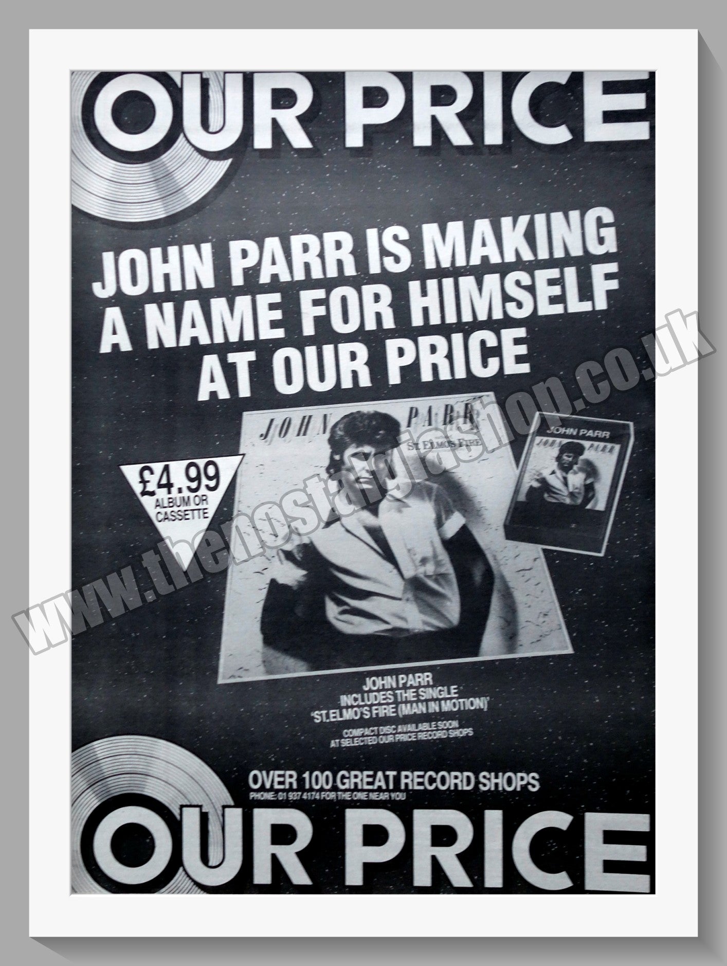 John Parr St. Elmo's Fire.1985 Large Original Advert (ref AD15188)