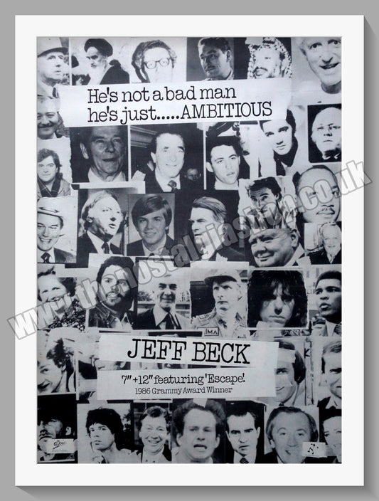 Jeff Beck Escape.1986 Large Original Advert (ref AD15190)