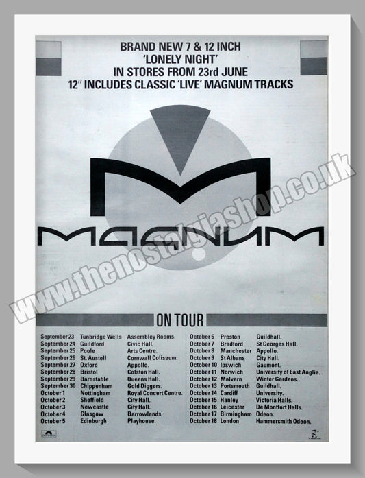 Magnum On Tour. 1986 Large Original Advert (ref AD15201)