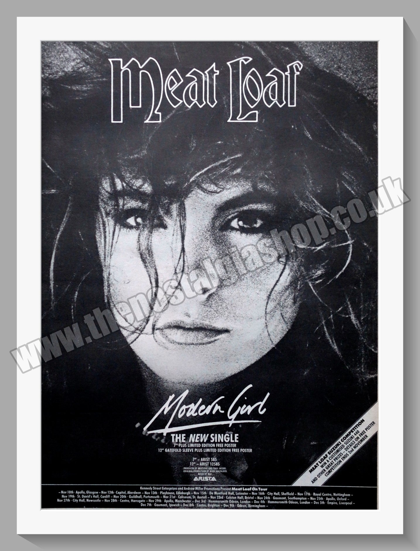 Meat Loaf Modern Girl. 1984 Large Original Advert (ref AD15206)