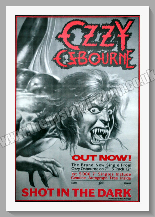 Ozzy Osbourne Shot In The Dark. 1986 Large Original Advert (ref AD15214)