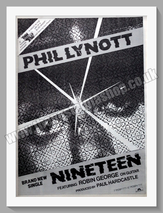 Phil Lynott Nineteen. 1985 Large Original Advert (ref AD15222)