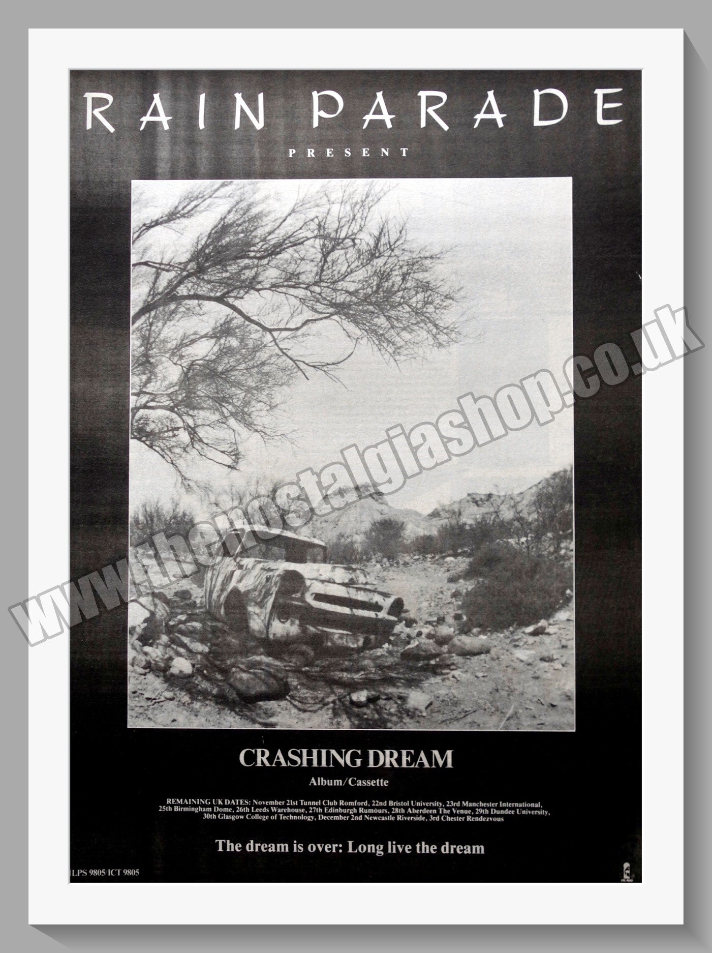 Rain Parade Crashing Dream. 1985 Original Advert (ref AD15243)