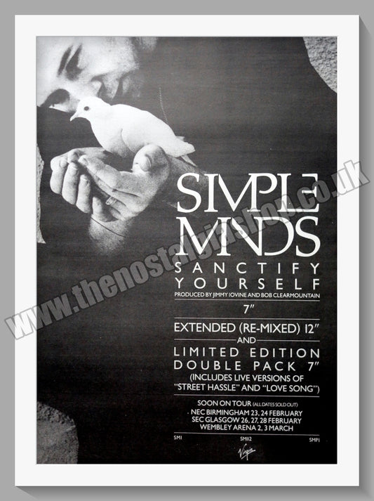 Simple Mind Sanctify Yourself. 1986 Original Advert (ref AD15266)