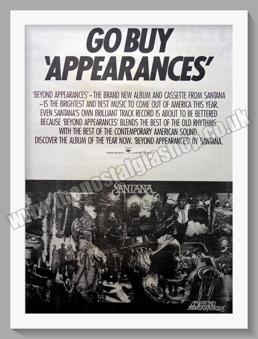 Santana Beyond Appearances. 1985 Original Advert (ref AD15267)