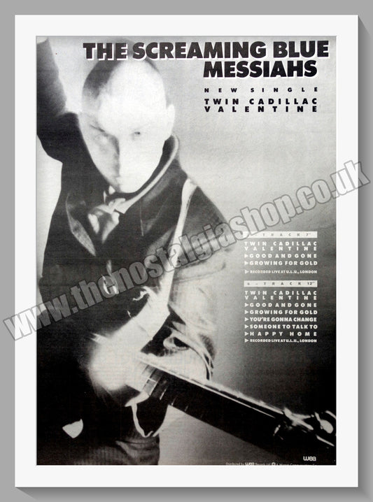 Screaming Blue Messiahs (The) Twin Cadillac Valentine. 1985 Original Advert (ref AD15273)