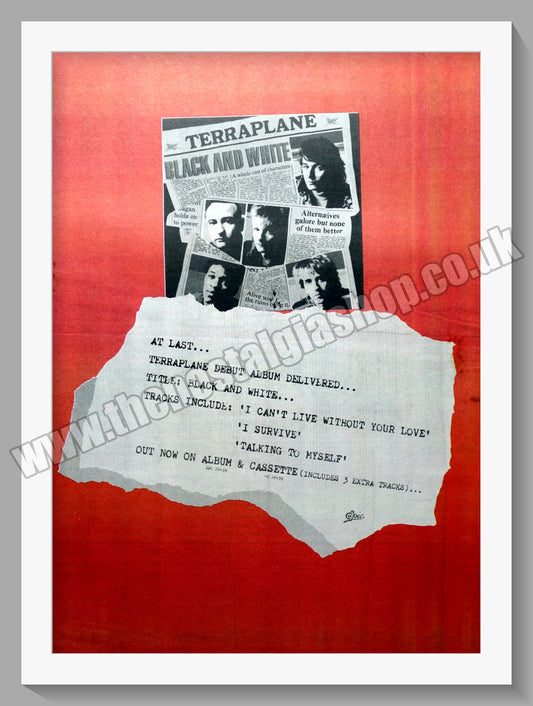 Terraplane Black And White. 1986 Original Advert (ref AD15286)