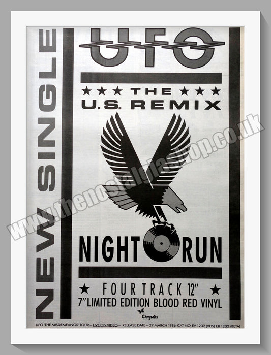 UFO Night Run. 1986 Large Original Advert (ref AD15316)