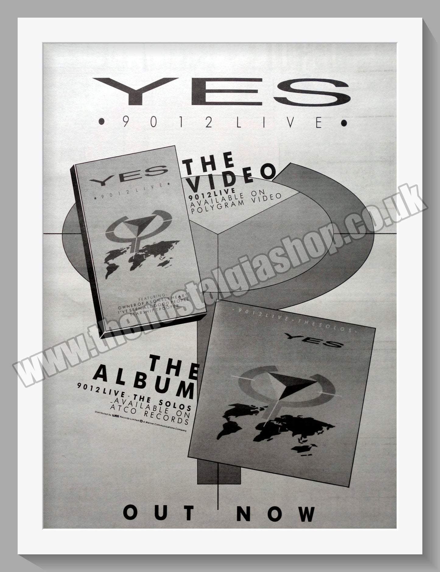 Yes 9012 Live The Solos. 1986 Large Original Advert (ref AD15325)