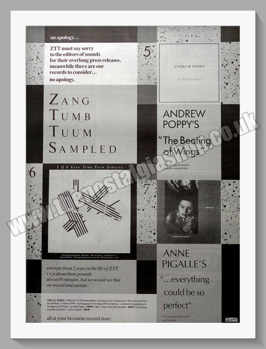 Zang Tumb Tuum Sampled Record Store. 1985 Large Original Advert (ref AD15328)