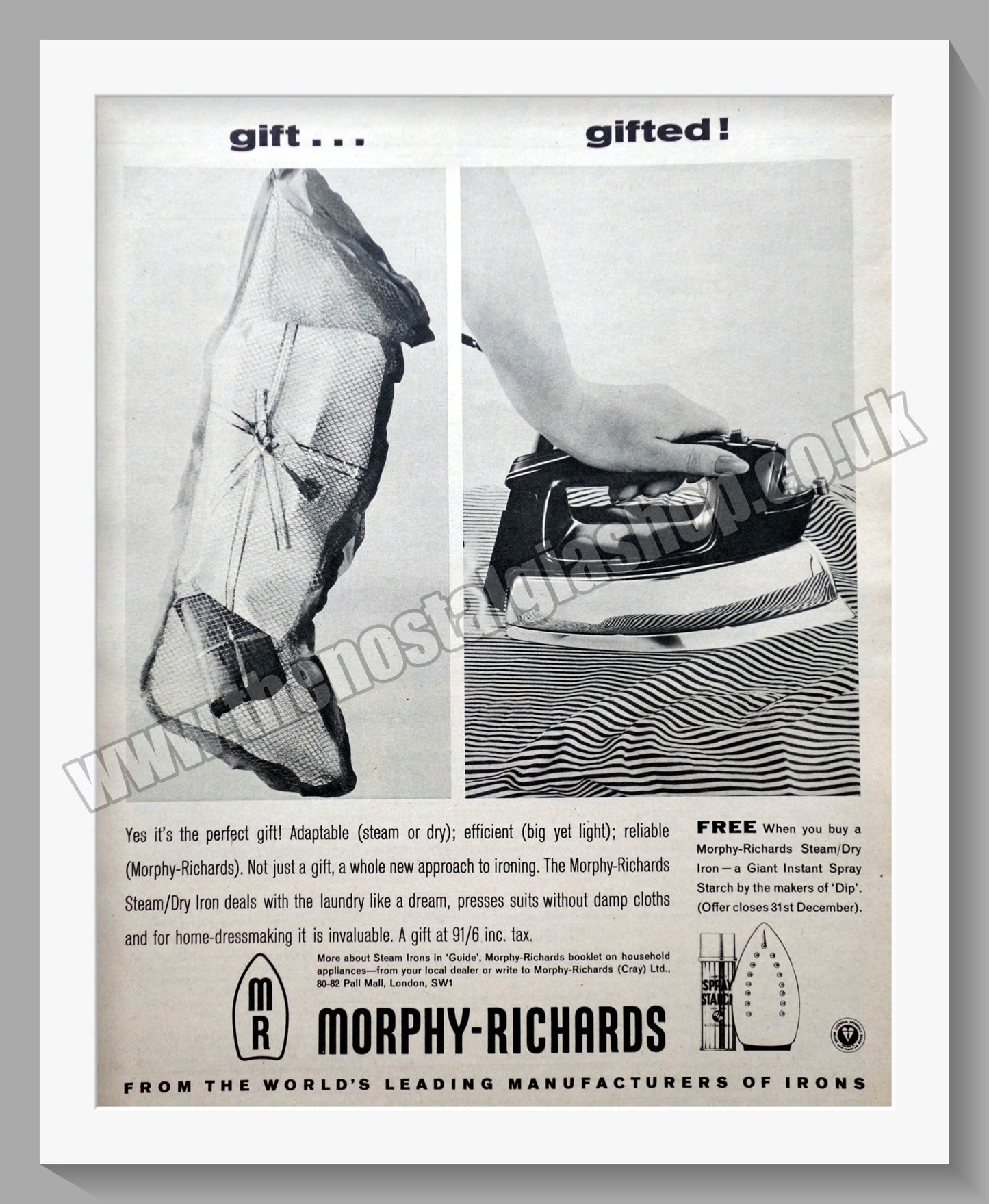 Morphy Richards Steam Iron Original Advert 1963 (ref AD300753)