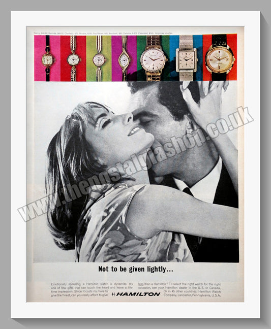 Hamilton Watches. Original Advert 1964 (ref AD300764)