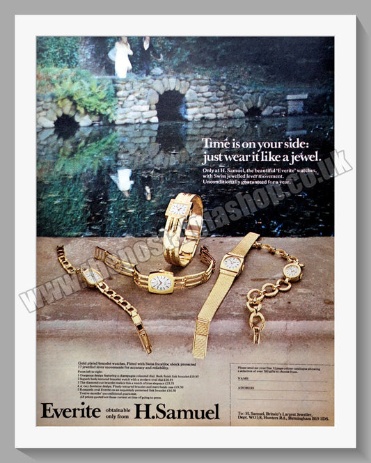 Everite Watches from H. Samuel.  Original Advert 1971 (ref AD300768)