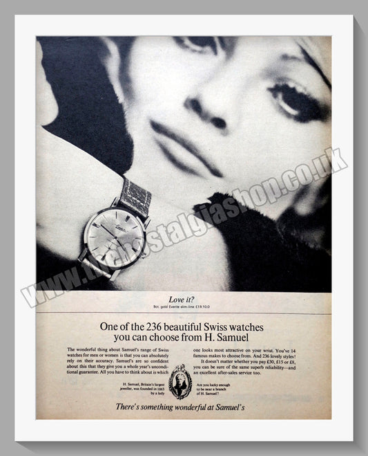 Swiss Watches from H. Samuel. Original Advert 1965 (ref AD300765)