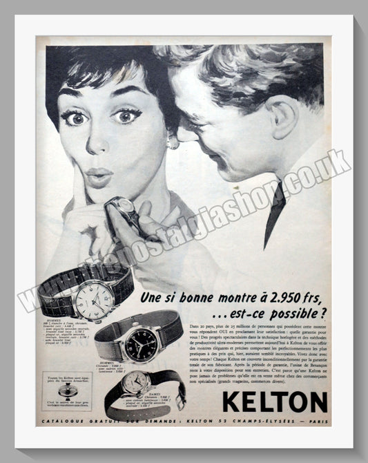 Kelton Watches. Original French Advert 1959 (ref AD300789)