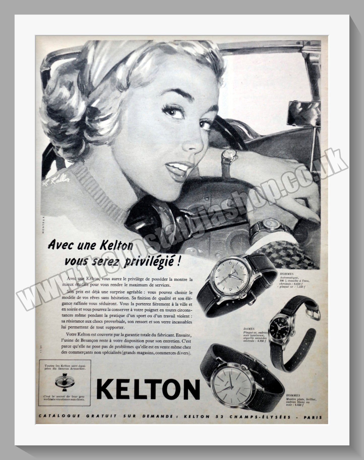 Kelton Watches. Original French Advert 1959 (ref AD300790)