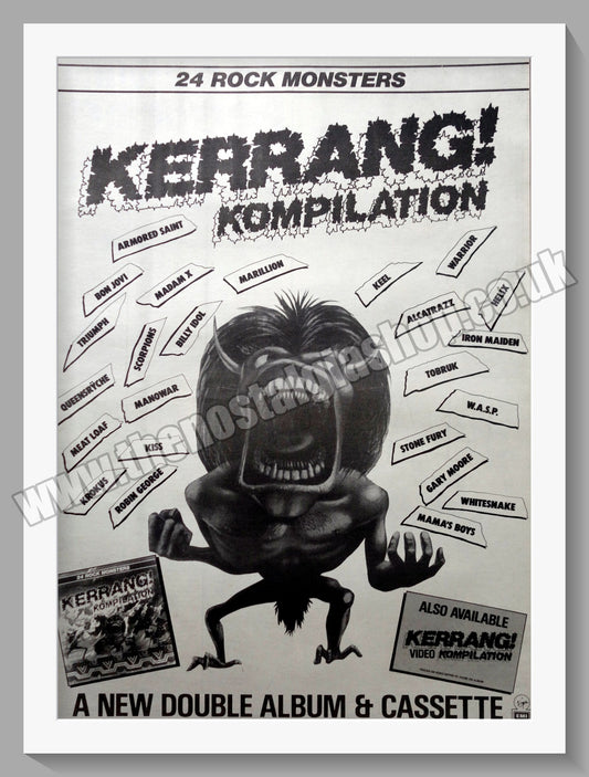 Kerrang! Komplication on Cassette. 1985 Original Advert (ref AD15253)