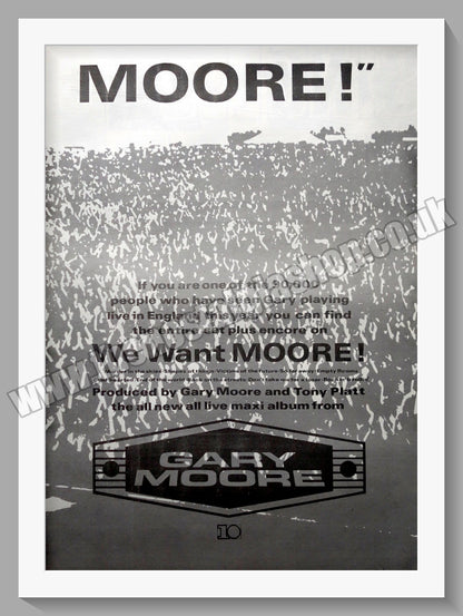 Gary Moore We Want Moore. 1984 Set Of 2 Large Original Adverts (ref AD15362)