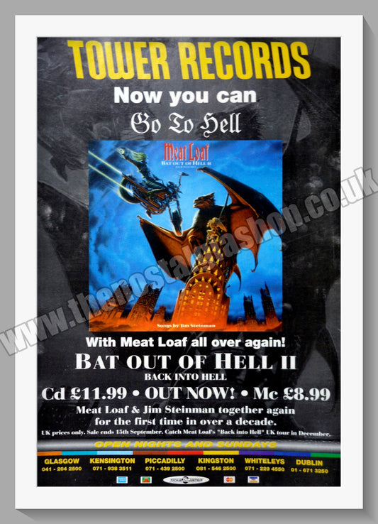 Meat Loaf Bat Out of Hell II. 1993 Original Advert (ref AD60645)