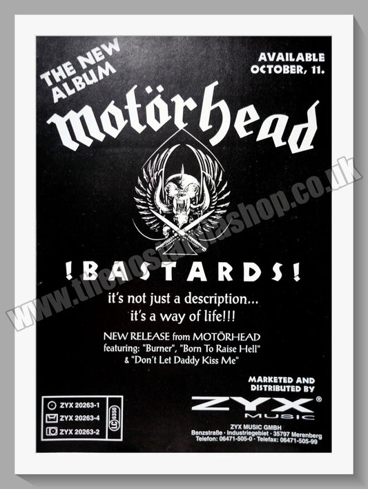 Motorhead Bastards. 1993 Original Advert (ref AD60651)