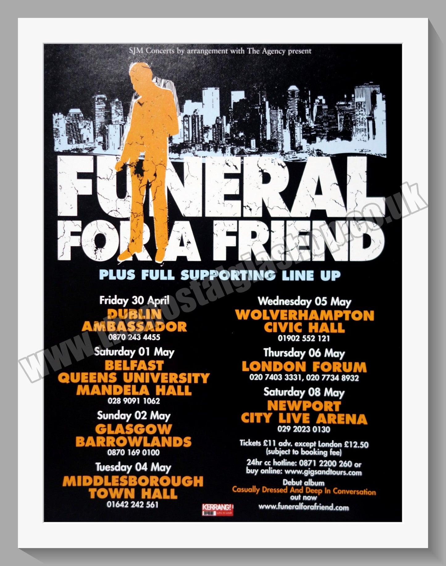 Funeral For A Friend. UK Tour. 2004 Original Advert (ref AD60744)