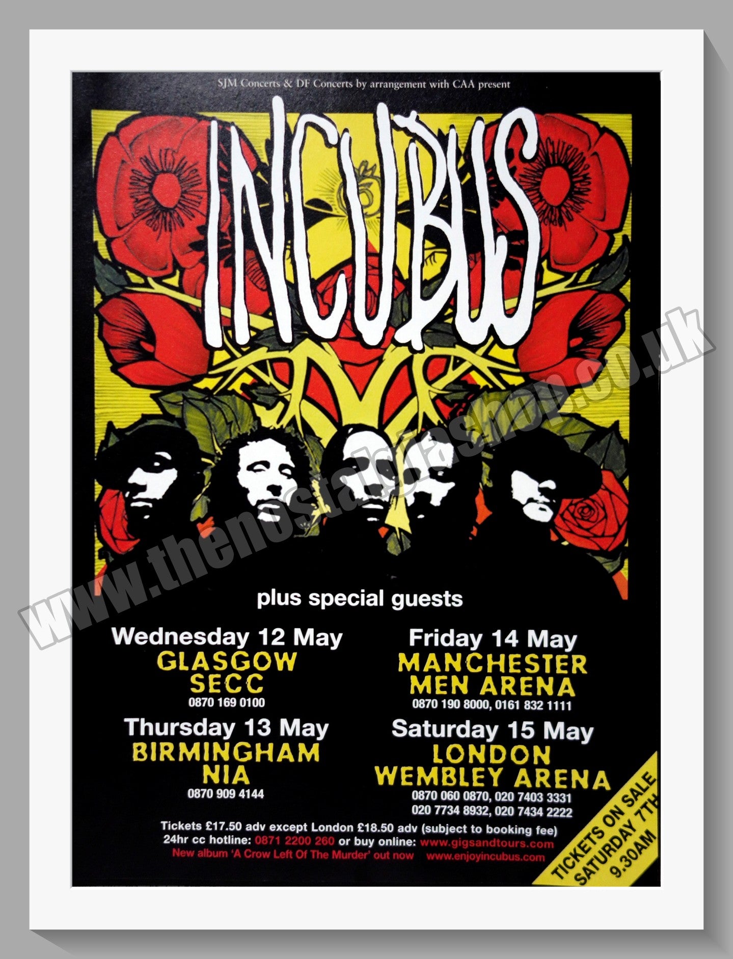 Incubus. UK Tour. 2005 Original Advert (ref AD60745)