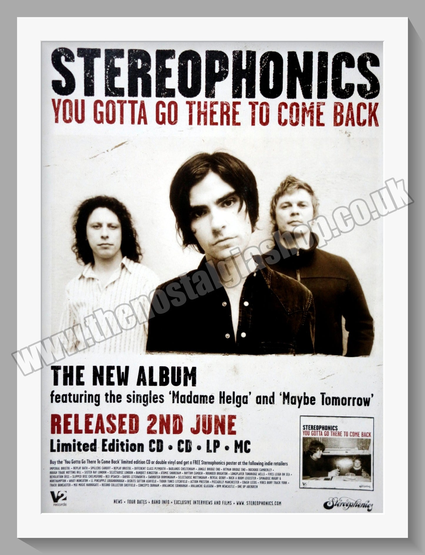 Stereophonics. You Gotta Go There To Come Back. 2003 Original Advert (ref AD60764)