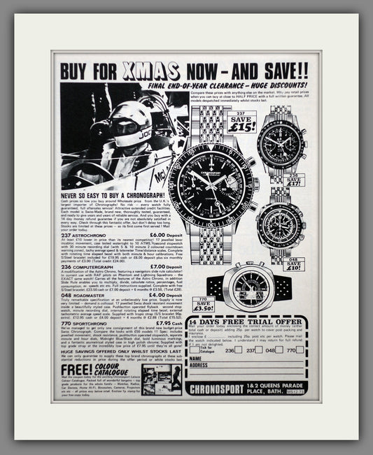 Chronosport Watches. Original Advert 1973 (ref AD60681)