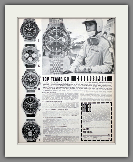 Chronosport Watches. Original Advert 1970 (ref AD60688)