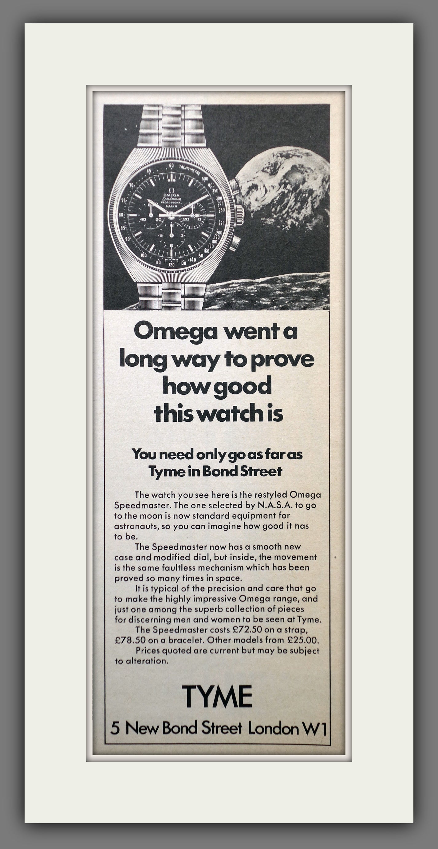 Omega Speedmaster Watches. Original Advert 1971 (ref AD60713)